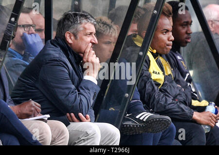 BREDA, 31-03-2019 Fußball, niederländischen Eredivisie Saison 2018 - 2019, Rat Verlegh Stadium, NAC Trainer Ruud Brut während des Spiels NAC Breda - VVV Venlo Stockfoto