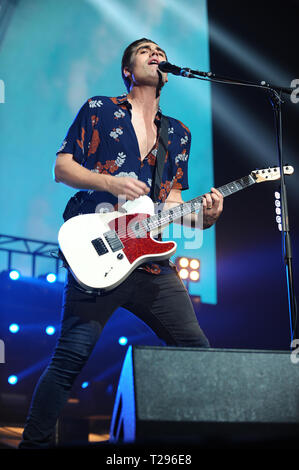 London, Großbritannien. Am 30. März 2019. Charlie Simpson von Rock Band Busted live auf der Bühne während ihrer Mitte dort Tour 2019 im Wembley SSE Arena London gesehen. Credit: SOPA Images Limited/Alamy leben Nachrichten Stockfoto