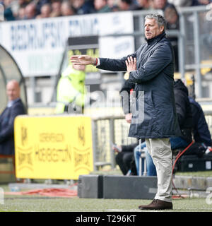 BREDA, 31-03-2019 Fußball, niederländischen Eredivisie Saison 2018 - 2019, Rat Verlegh Stadium, NAC Trainer Ruud Brut während des Spiels NAC Breda - VVV Venlo. Stockfoto