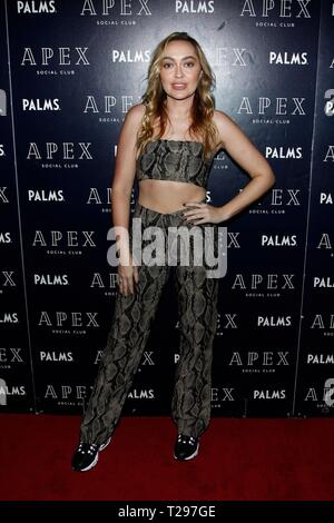 Las Vegas, NV, USA. 30 Mär, 2019. Brandi Cyrus in der Ankunftshalle für Brandi Cyrus Guest DJ-Set im APEX Social Club, Palms Casino Resort, Las Vegas, NV, 30. März 2019. Credit: JA/Everett Collection/Alamy leben Nachrichten Stockfoto