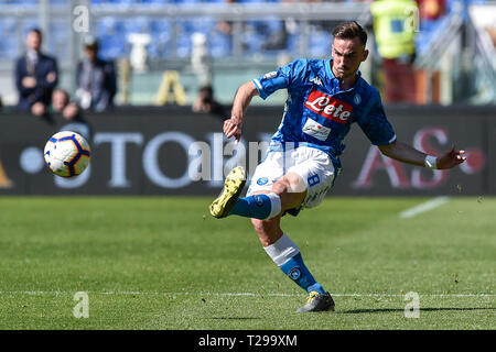 Rom, Italien. 31 Mär, 2019. Fabian von Neapel während der Serie ein Match zwischen Roma und Napoli im Stadio Olimpico, Rom, Italien Am 31. März 2019. Foto von Giuseppe Maffia. Credit: UK Sport Pics Ltd/Alamy leben Nachrichten Stockfoto