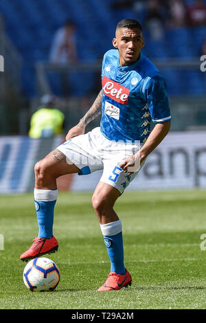 Rom, Italien. 31 Mär, 2019. Allan von Neapel während der Serie ein Match zwischen Roma und Napoli im Stadio Olimpico, Rom, Italien Am 31. März 2019. Credit: Giuseppe Maffia/Alamy leben Nachrichten Stockfoto