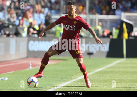 Rom, Italien. 31 Mär, 2019. 31/03/2019 Stadio Olimpico, Rom, Italien. SERIE A: JUSTIN KLUIVERT in Aktion während der italienischen Serie A Match zwischen A.S. ROMA V NAPOLI SCORE 1-4 im Stadio Olimpico in Rom. Credit: Unabhängige Fotoagentur/Alamy leben Nachrichten Stockfoto