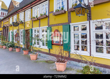 Bunte Fachwerkhaus in der historischen Stadt Lippstadt, Deutschland Stockfoto