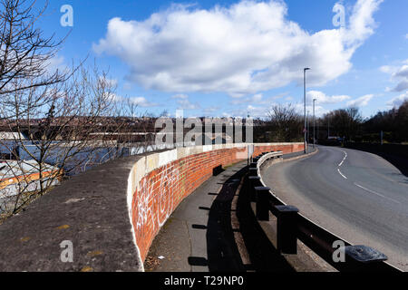 Runde der Biegung, mit Schatten. Stockfoto