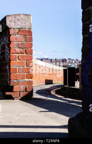 Runde der Biegung, mit Schatten. Stockfoto