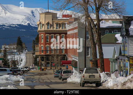 Historische Gebäude in Leadville Kolorado Stockfoto