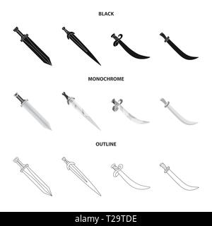 Griff, Macht, Kampf, krummsäbel, viking, Eroberer, Stahl, Pirat, Silber, alten, Ornament, Mord, Ritter, Soldat, Krieger, Spiel, Rüstung, Sharp, Messer, Schwert, Dolch, Messer, Waffen, Sabre, mittelalterliche, Set, Vector, Icon, Illustration, isoliert, Sammlung, Design, Element, Grafik, Zeichen, Vektor, Vektoren, Stock Vektor