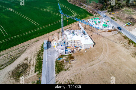 Luftaufnahme von Straße Straßen - neue Entwicklung Bereich für Immobilien hme Bau Deutschland Stockfoto