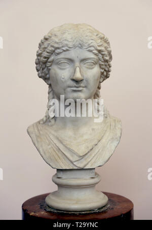 Porträt einer Prinzessin Agrippina die Ältere (14 BC-AD 33). Patrizier. Marmorbüste (37-41 AD.) Archäologische Museum, Neapel. Stockfoto