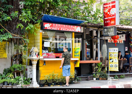 Geld Exchange Store Chiang Mai, Thailand Stockfoto