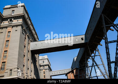 Anghel Saligny Silos an maritimen Hafen Constanta, Rumänien Stockfoto