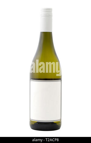 Burgund Wein Flasche mit leeres Etikett Stockfoto