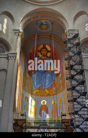 Tiflis, Georgien - 11. Juli 2018: Die Heilige Dreifaltigkeit Kathedrale von Tiflis allgemein bekannt als sameba ist die Hauptkirche der georgisch-orthodoxen Kirche Stockfoto