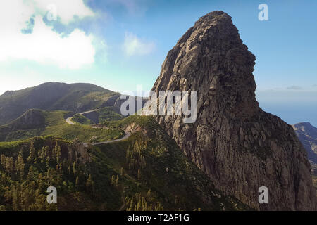 Roque de Agando in Insel La Gomera. Stockfoto