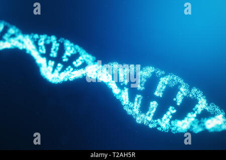 Künstliche intelegence DNA-Molekül. Die DNA wird in einen digitalen Code umgewandelt. Digitale code Genom. Abstrakte Wissenschaft Technik, Konzept künstliche DNA. DNA Stockfoto