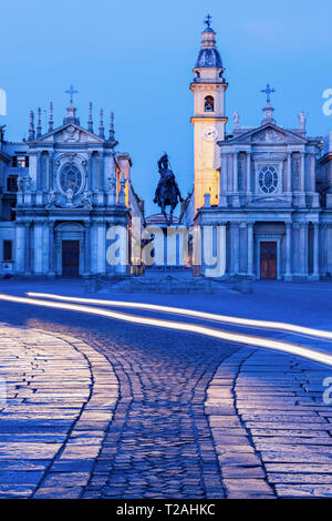 Santa Cristina San Carlo Kirchen auf der Piazza San Carlo in Turin, Italien Stockfoto