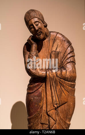 Romanische Kunst in das nationale Kunstmuseum von Katalonien, Barcrelona, Sant John von der Abstieg von Durro (zweite Hälfte 12. Jahrhundert). Boí Tal. Stockfoto