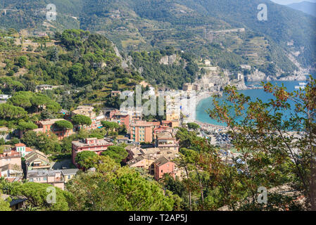 Blick auf beachf in Monterosso al Mare in der Küste von Ligurien. Cinque Terre. Italien Stockfoto