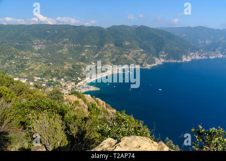 Blick auf beachf in Monterosso al Mare in der Küste von Ligurien. Cinque Terre. Italien Stockfoto