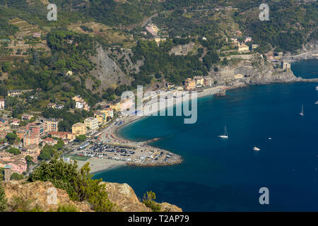 Blick auf beachf in Monterosso al Mare in der Küste von Ligurien. Cinque Terre. Italien Stockfoto