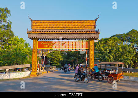 Alte Brücke, Siem Reap, Kambodscha, Asien Stockfoto