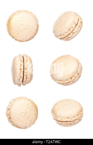 Frischen Makronen Desserts andere Form auf Weiß Stockfoto