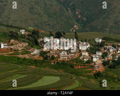 Honghe Hani Dorf und Reisterrassen ist die Terrasse in der Präfektur Honghe, Yuanyang County, Yunnan, China. Es ist ein Weltkulturerbe und Stockfoto