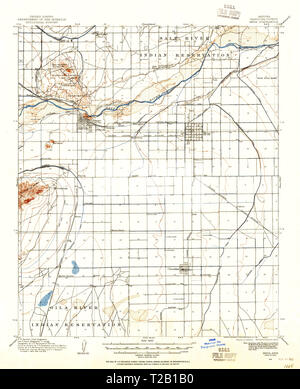 USGS TOPO Karte az Arizona Mesa 314796 1913 62.500 Wiederherstellung Stockfoto