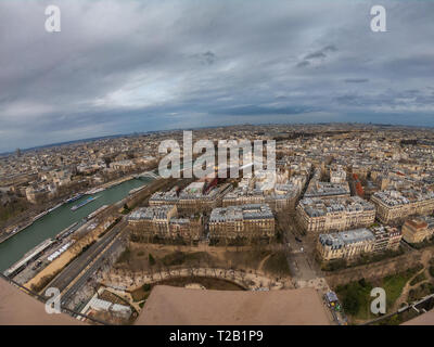 Antenne panorama Blick auf die Stadt Paris, Frankreich, Europa Stockfoto