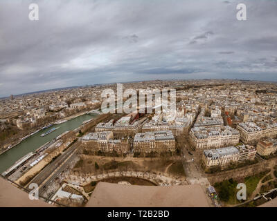 Antenne panorama Blick auf die Stadt Paris, Frankreich, Europa Stockfoto