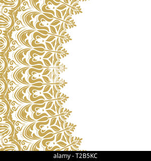 Orientalische Muster mit goldenen Arabesken und floralen Elementen. Traditionelle klassische Ornament. Vintage Muster mit Arabesken Stockfoto