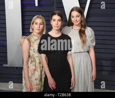 2019 Vanity Fair Oscar Partei nach der 91st Academy Awards im Wallis Annenberg Center für Darstellende Künste in Beverly Hills, Kalifornien. Mit: Alana Haim, Danielle Haim, Este Haim Wo: Beverly Hills, Kalifornien, USA, wenn: 24 Feb 2019 Credit: Sheri Determan/WENN.com Stockfoto