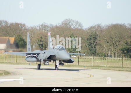 F-15E Strike Eagle ab, jagt Stockfoto