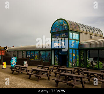 Hunstanton, England. 23. März 2019. Außerhalb des Sea Life Centre und Marine sanctuary an der Promenade gelegen. Stockfoto