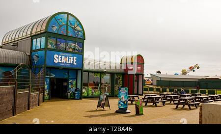 Hunstanton, England. 23. März 2019. Das Äußere des Sea Life Centre und Marine sanctuary an der Promenade gelegen. Stockfoto