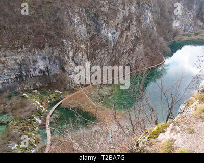 Natur Nationalpark Plitvicer Seen in Kroatien Luftbild im Winter Stockfoto