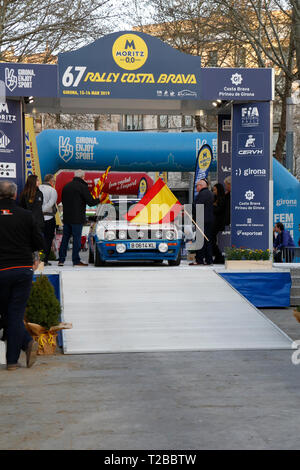 Start der 67th Edition von Moritz historische Rallye Costa Brava in Girona, Spanien am 15.03.2019 Stockfoto