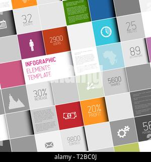 Vektor abstrakte Quadrate Hintergrund Illustration/Infografik Vorlage mit Platz für Ihre Inhalte Stock Vektor