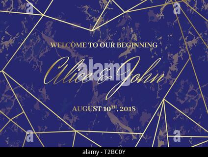 Hochzeit Herzlich Willkommen Schild Plakat. Geometrischen Design. Stock Vektor