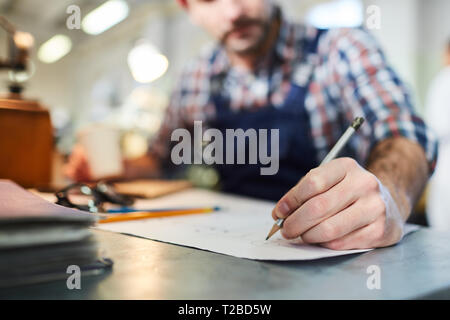 Arbeitnehmer Pläne Closeup Stockfoto