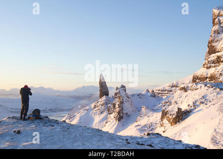 Fotograf Beim Storr, trotternish Halbinsel Stockfoto