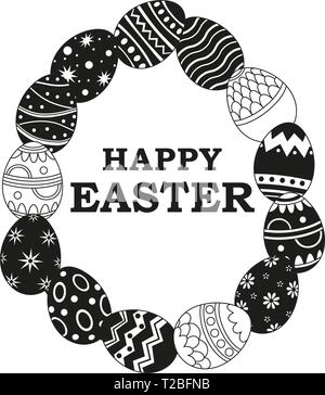 Schwarze und Weiße Ostern Poster Stock Vektor