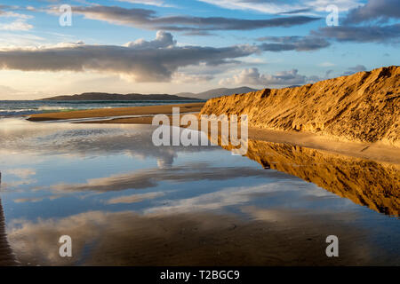 Abendlicht auf Scarista Bay, Isle of Harris Stockfoto