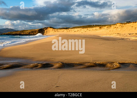 Abendlicht auf Scarista Bay, Isle of Harris Stockfoto