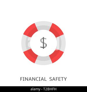 Finanzielle Sicherheit. Rettungsring mit Dollarzeichen, Vector Illustration Stock Vektor