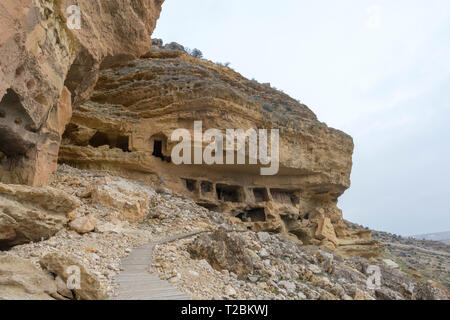 Manazan Höhlen, innerhalb der Grenzen des Taşkale Stadt Provinz Karaman, Türkei. Stockfoto