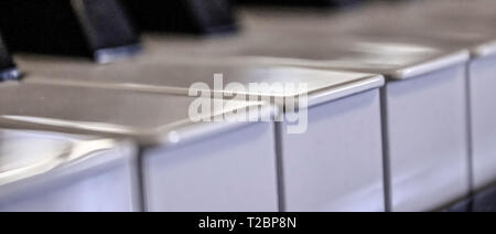 Nahaufnahme einer Klaviertastatur Stockfoto