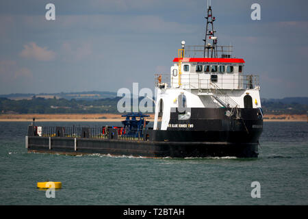 Schiff, Blade Runner, ZWEI, entworfen, um, tragen, groß, Wind, Turbine, Blades, ab Fabrik, zu, Offshore, Bauernhöfe, den Solent, Southampton, Vestas, Cowes, Isle of Wight, En Stockfoto