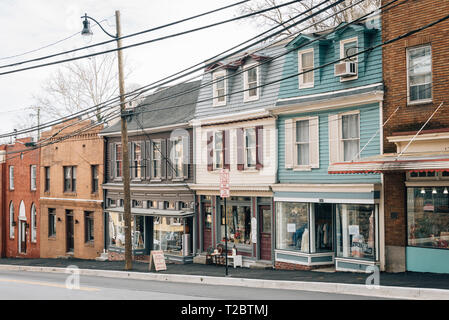 Main Street in der Innenstadt von alten Ellicott City, Maryland Stockfoto
